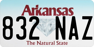 AR license plate 832NAZ