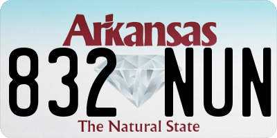 AR license plate 832NUN