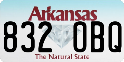 AR license plate 832OBQ