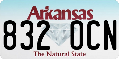 AR license plate 832OCN