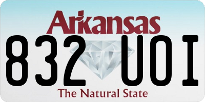 AR license plate 832UOI