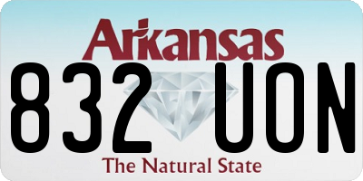 AR license plate 832UON
