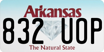 AR license plate 832UOP