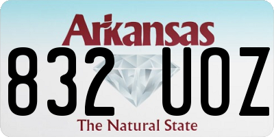 AR license plate 832UOZ