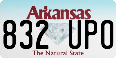 AR license plate 832UPO