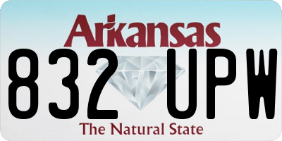AR license plate 832UPW