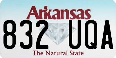 AR license plate 832UQA