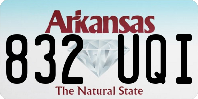 AR license plate 832UQI