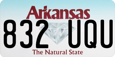 AR license plate 832UQU