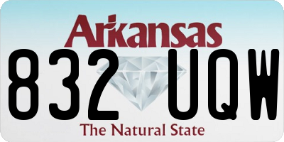 AR license plate 832UQW