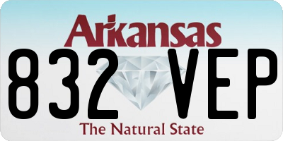 AR license plate 832VEP