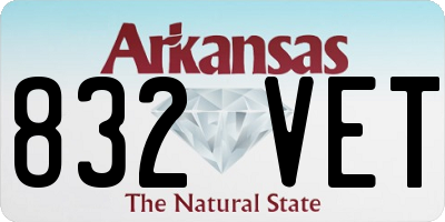 AR license plate 832VET