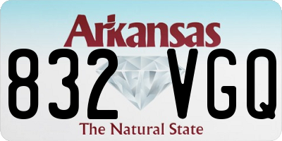 AR license plate 832VGQ