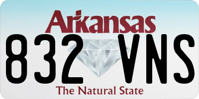 AR license plate 832VNS