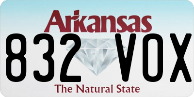 AR license plate 832VOX