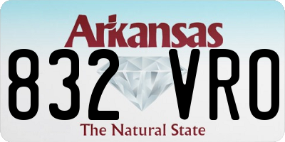AR license plate 832VRO