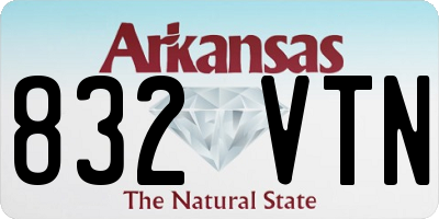 AR license plate 832VTN