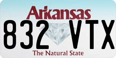 AR license plate 832VTX