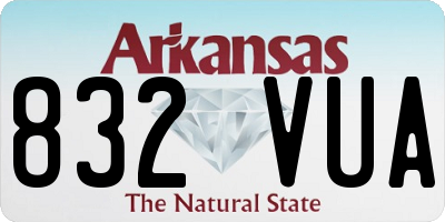 AR license plate 832VUA