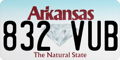 AR license plate 832VUB