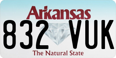 AR license plate 832VUK