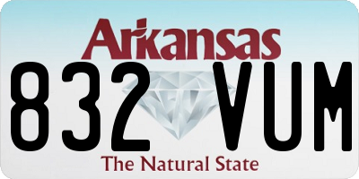 AR license plate 832VUM