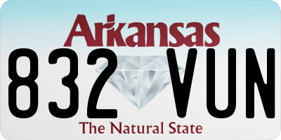 AR license plate 832VUN