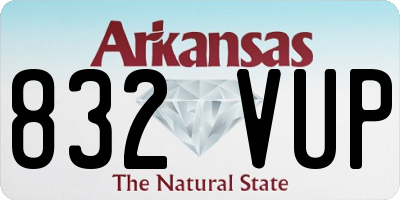 AR license plate 832VUP