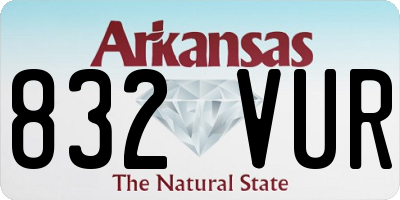 AR license plate 832VUR