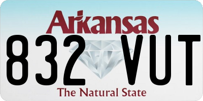 AR license plate 832VUT