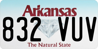AR license plate 832VUV