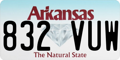 AR license plate 832VUW