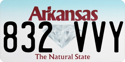 AR license plate 832VVY