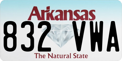 AR license plate 832VWA