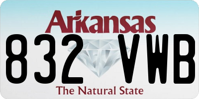 AR license plate 832VWB