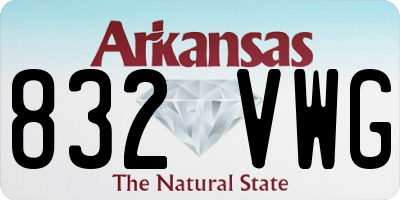 AR license plate 832VWG