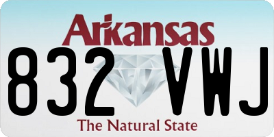 AR license plate 832VWJ