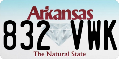 AR license plate 832VWK