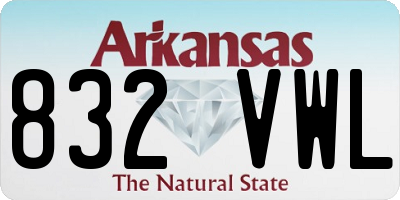 AR license plate 832VWL