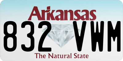 AR license plate 832VWM