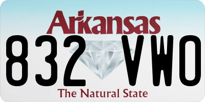 AR license plate 832VWO
