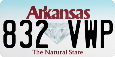 AR license plate 832VWP