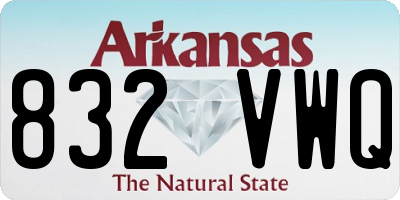 AR license plate 832VWQ