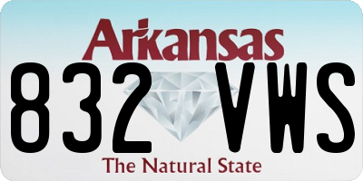 AR license plate 832VWS