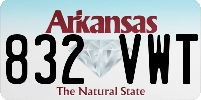 AR license plate 832VWT
