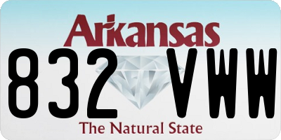 AR license plate 832VWW