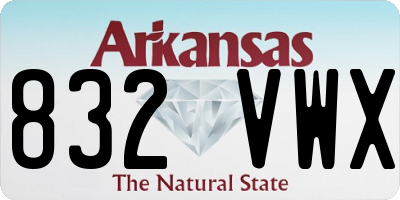 AR license plate 832VWX