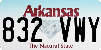 AR license plate 832VWY