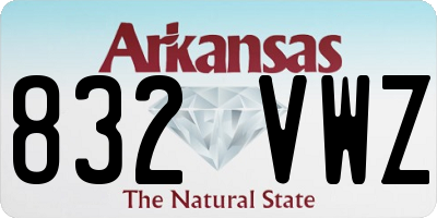AR license plate 832VWZ