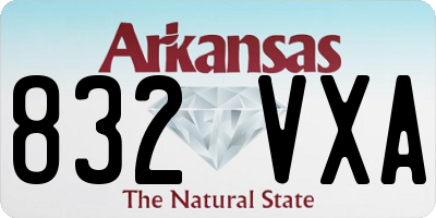 AR license plate 832VXA
